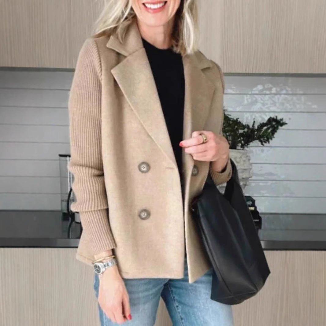Manteau femme à double boutonnage et col revers – Drefted