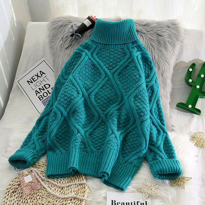 Pull femme à col roulé à carreaux – Style vintage – photo du produit 4