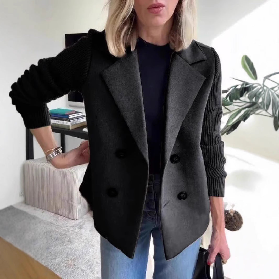 Manteau femme à double boutonnage et col revers – Drefted
