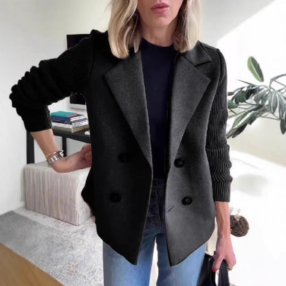 Manteau femme à double boutonnage et col revers – Drefted