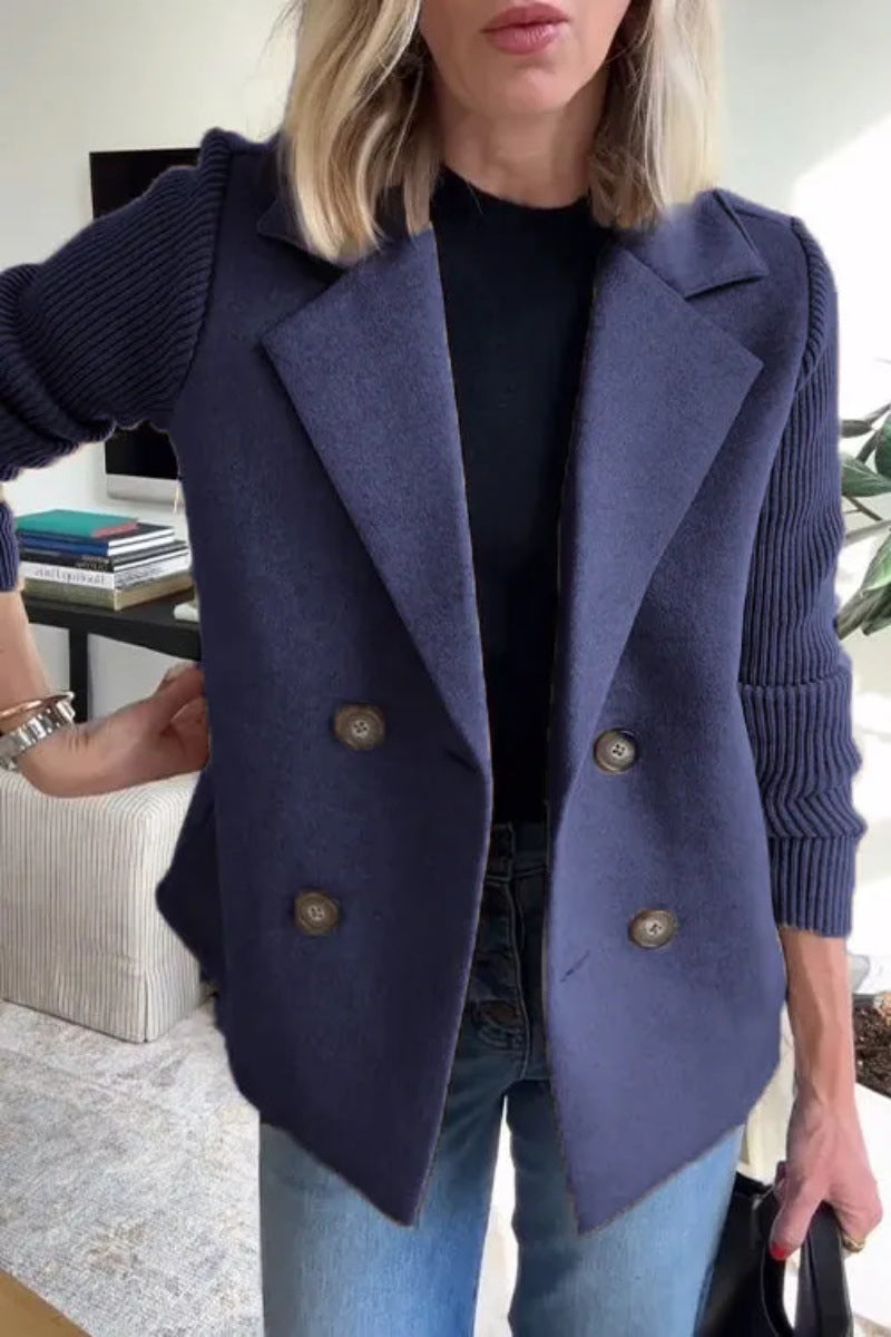 Manteau femme à double boutonnage et col revers – Drefted