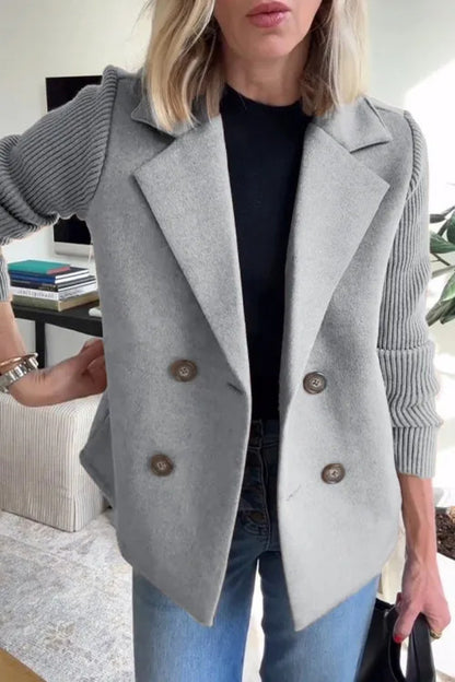Manteau femme à double boutonnage et col revers – Drefted