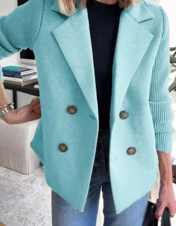 Manteau femme à double boutonnage et col revers – Drefted