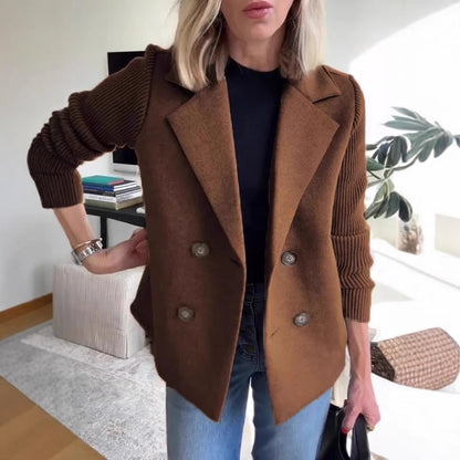Manteau femme à double boutonnage et col revers – Drefted
