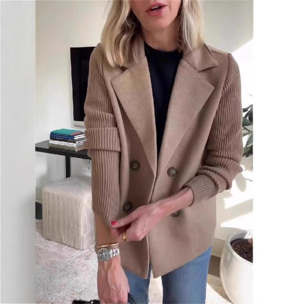 Manteau femme à double boutonnage et col revers – Drefted